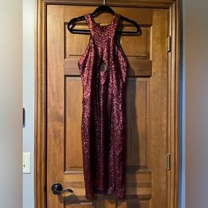Adrianna Papell: gorgeous wine red sequin party dress - fantastic design!